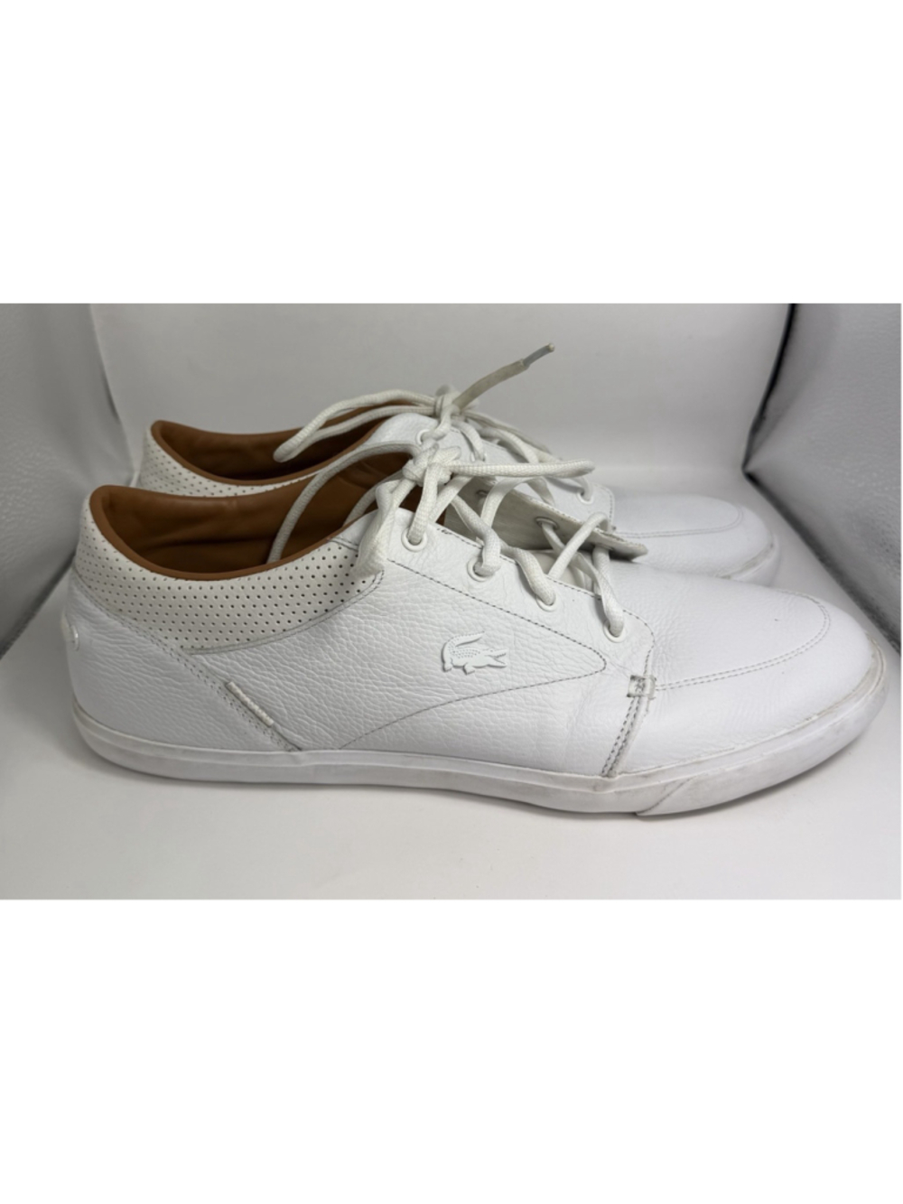 Lacoste Bayliss Vulc PRM Shoes Mens Size 11.5 White Leather Boat Casual Sneakers